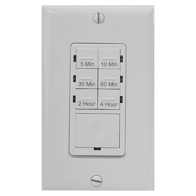 5-Minute to 4-Hour Indoor in-Wall Countdown Digital Lighting and Appliance Timer, White