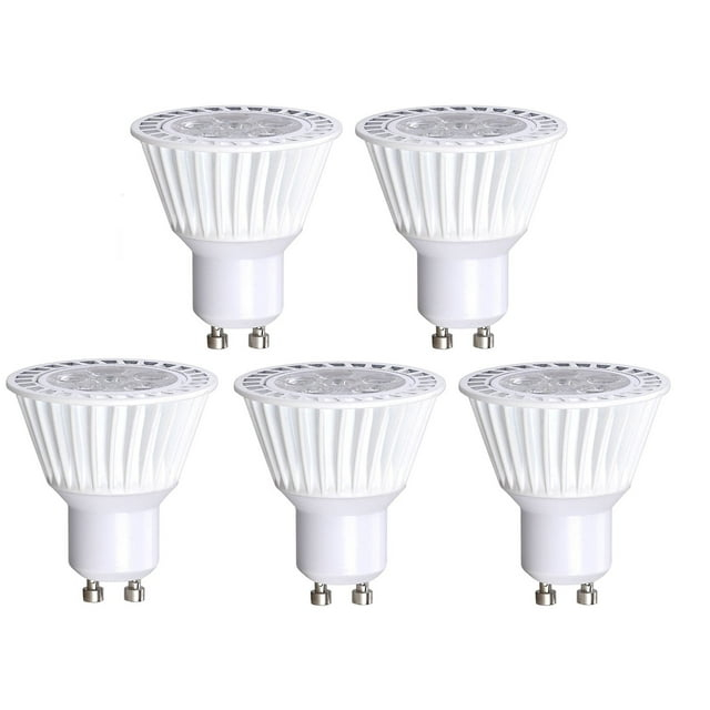 5 Pack Bioluz LED GU10 LED Bulb 50W Replacement (Uses only 6.5 watts) Dimmable 3000K 120v UL Listed