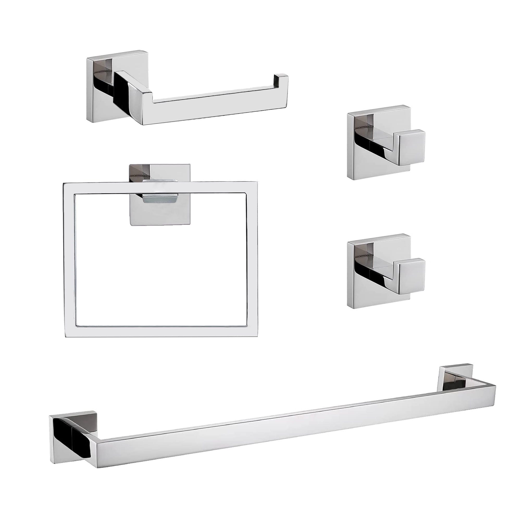 5 - Piece Bathroom Hardware Accessories Set Wall Mounted