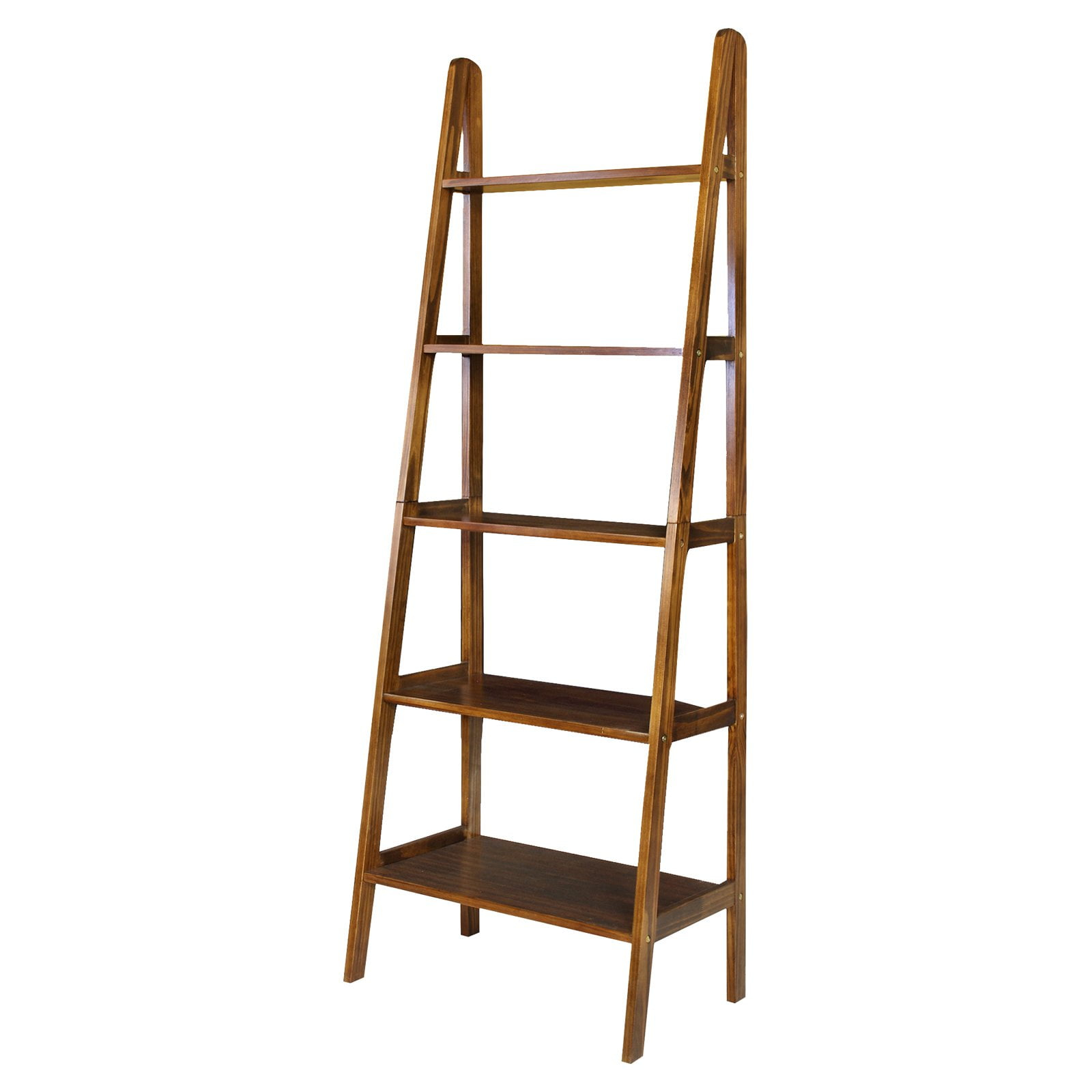 Casual Home 176-54 5-Shelf Ladder Bookcase, Warm Brown