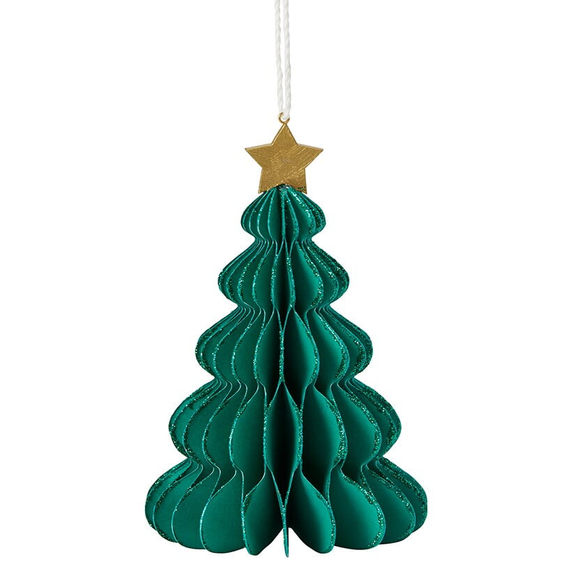 The Lakeside Collection 5-Tier Paper Tree Ornaments - Green