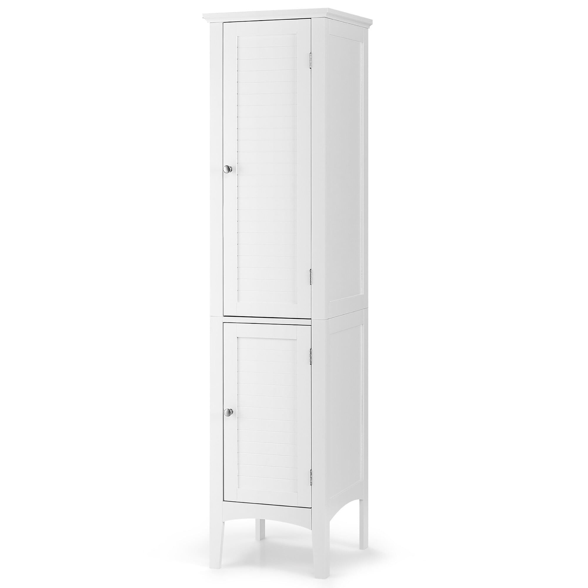 Gabinete de Torre Independiente de 5 Niveles Gabinete de Almacenamiento de Baño Alto Blanco