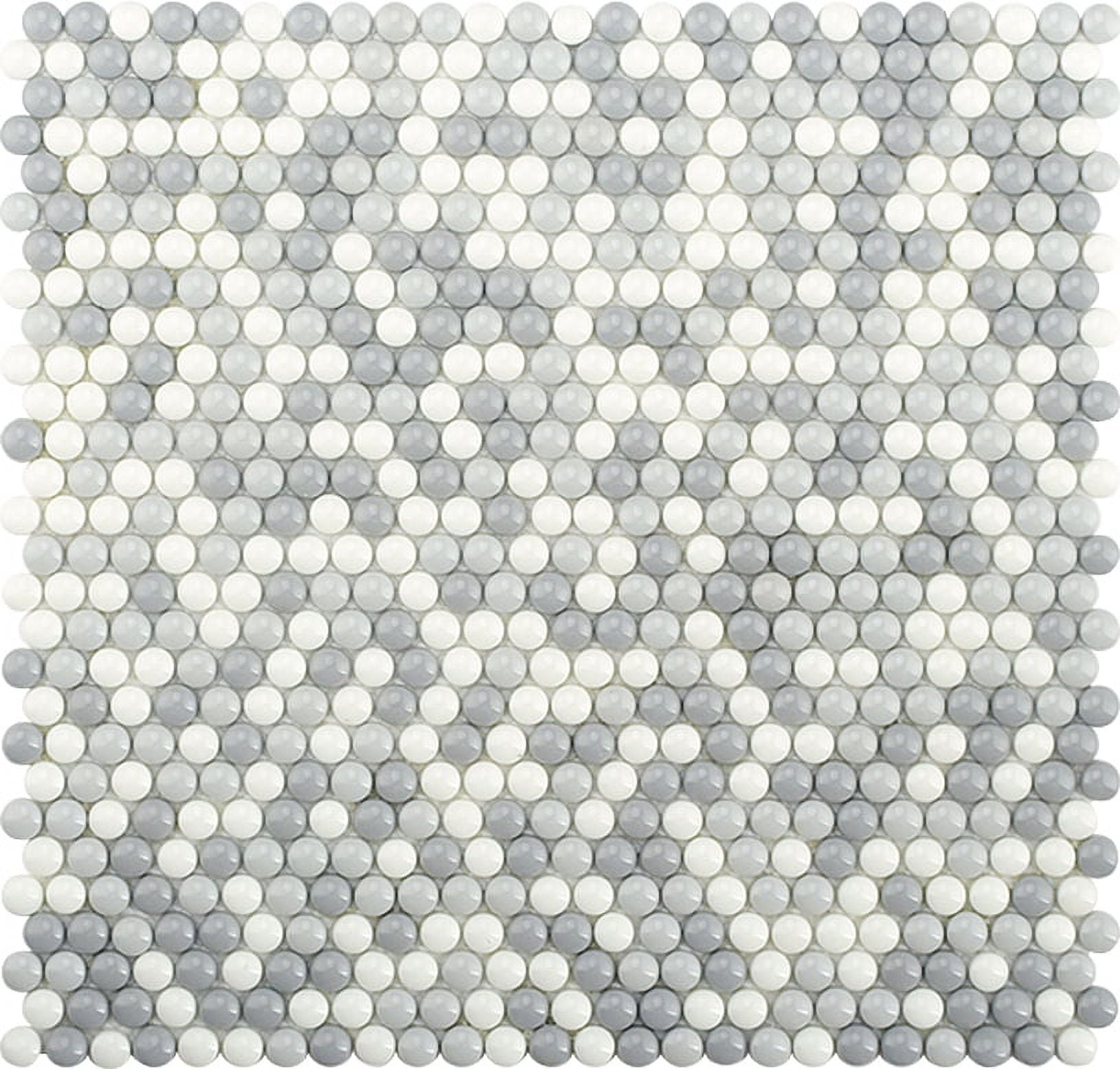 5 pack White and Gray 12.5-in X 12.8-in Recycled Glass Mosaic Floor and Wall Tile (5.56 sq ft/case)