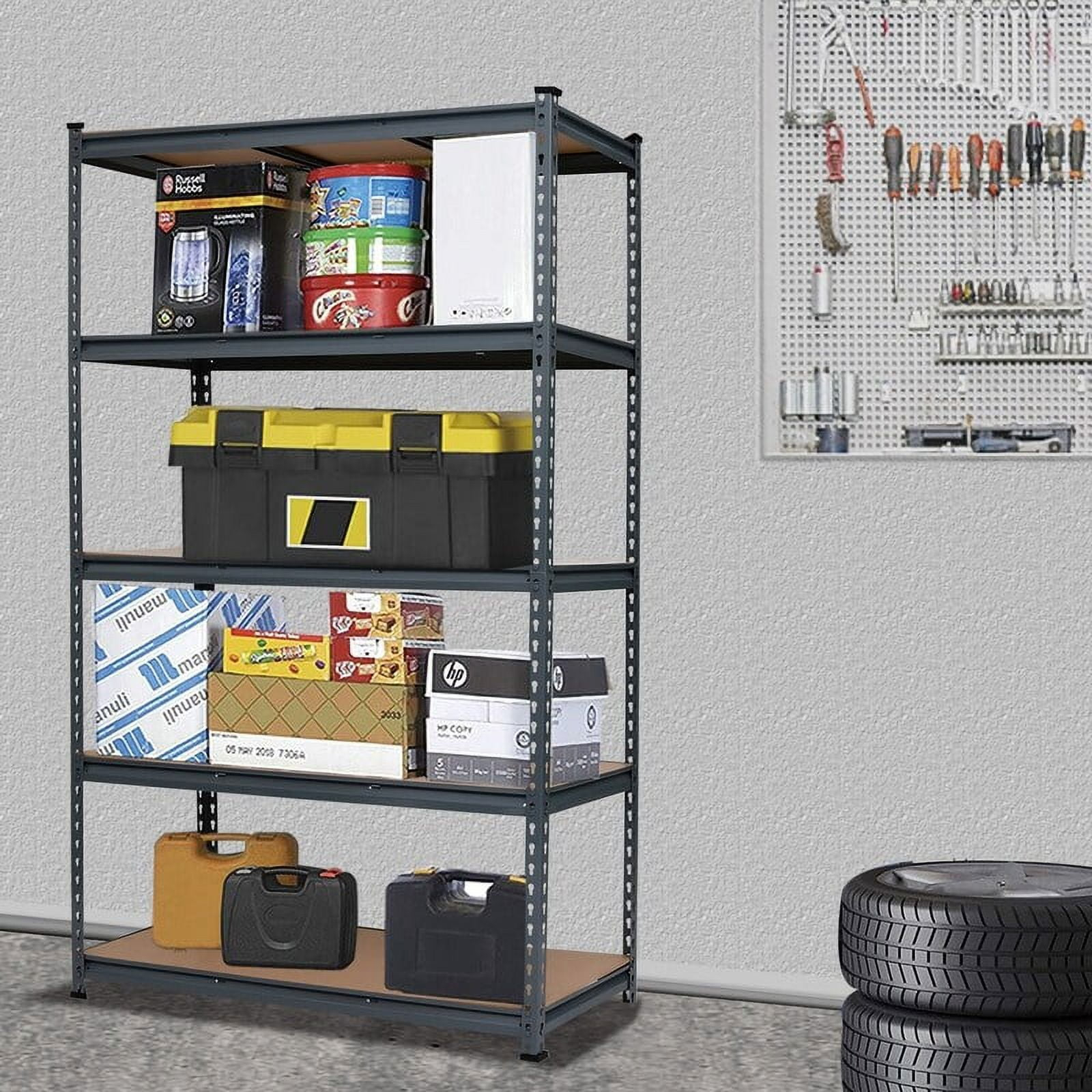 5-tier Metal Shelving Unit Adjustable Garage Storage Utility Rack 43.3x17.7x70.9Grey