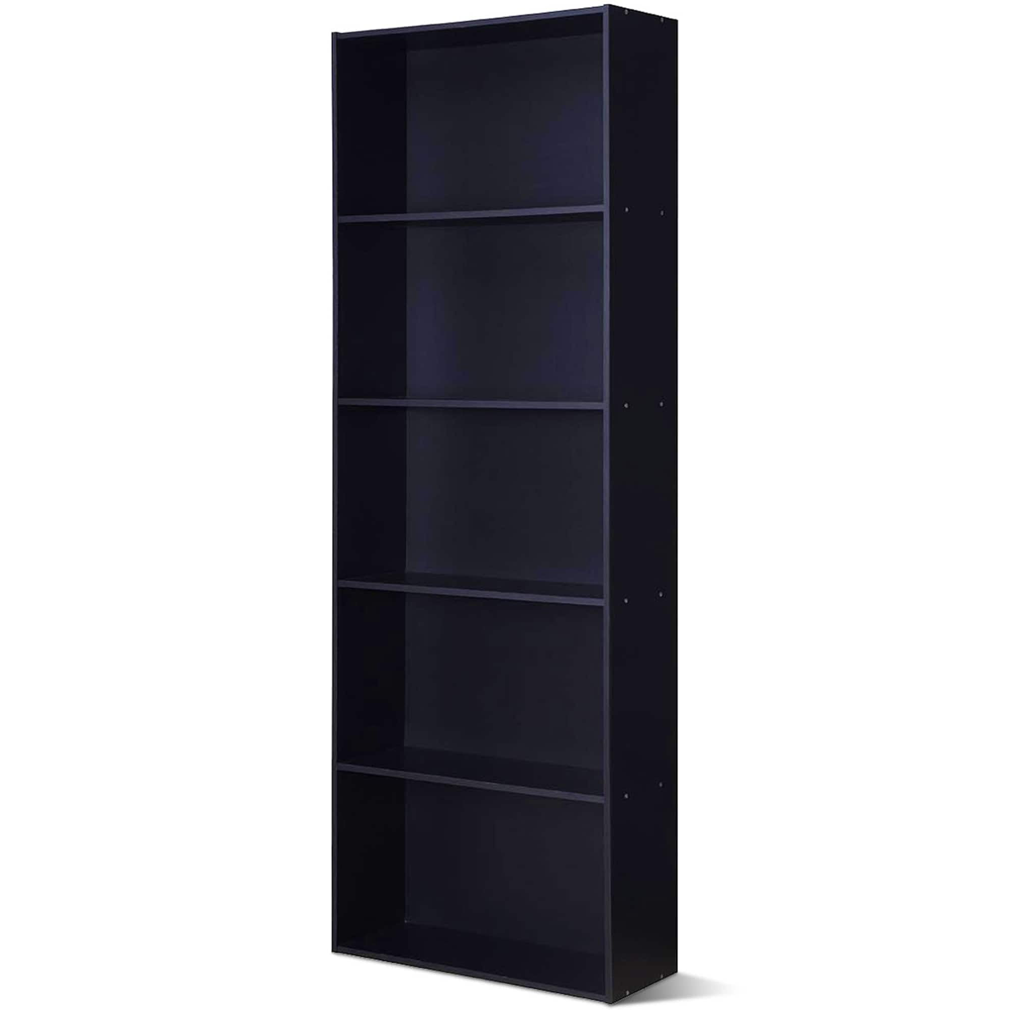 5-tier Modern Multifunctional Display Storage Bookshelf Black