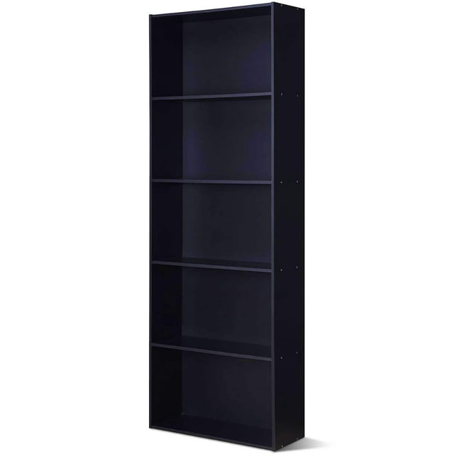 5-tier Modern Multifunctional Display Storage Bookshelf Black