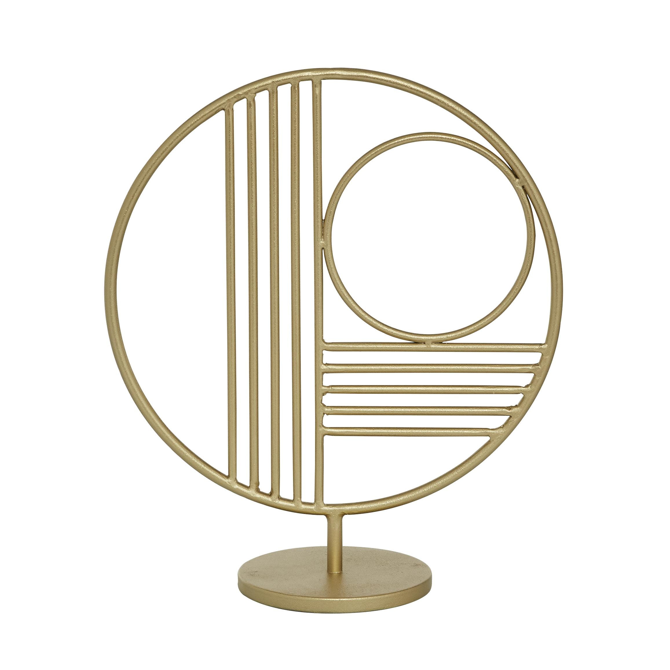 5" x 14" Gold Metal Geometric Sculpture, by DecMode