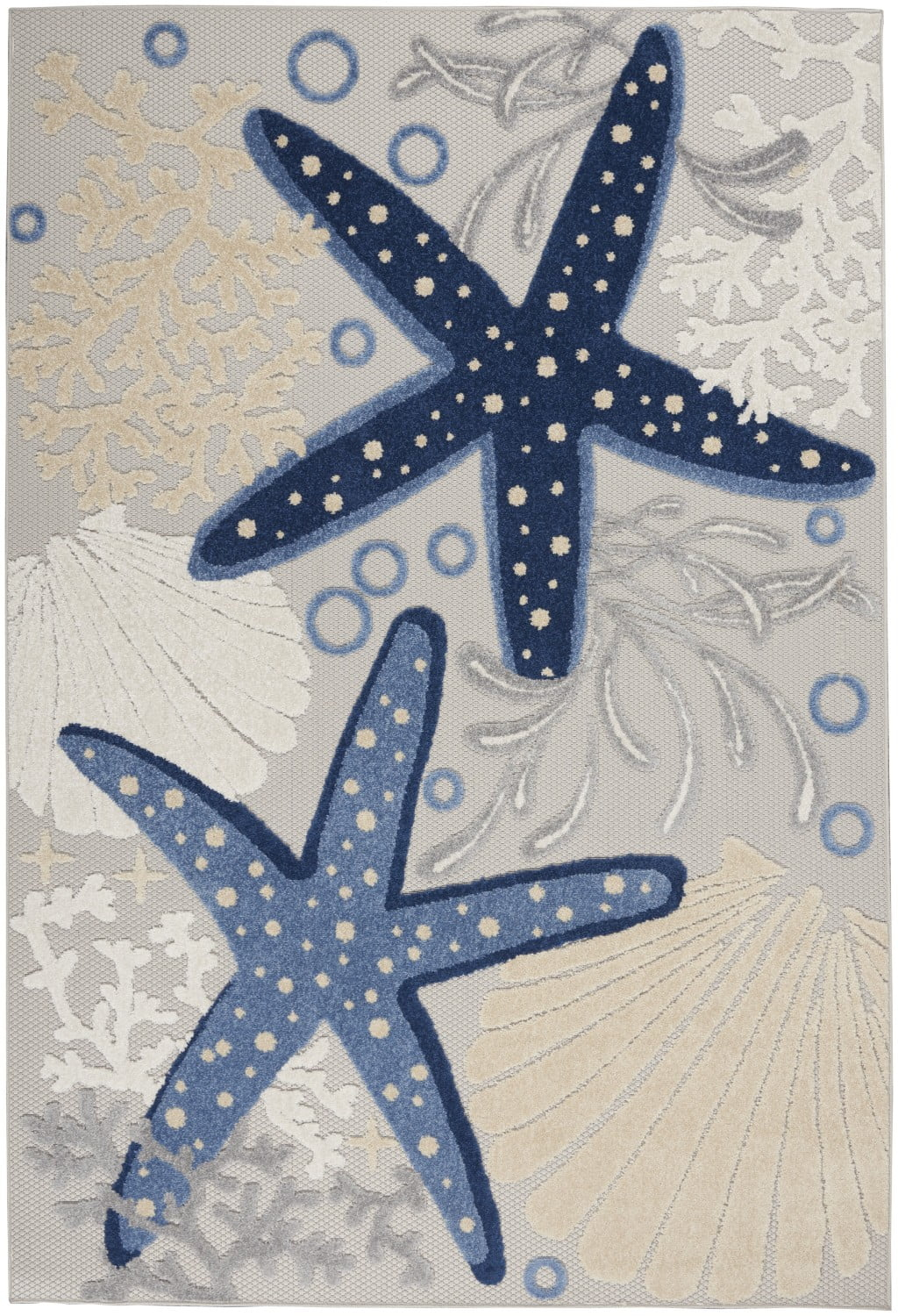 5â€™ x 8' Blue and Gray Indoor Outdoor Area Rug