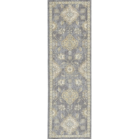 5'x8' Sage Green Machine Woven Traditional Indoor Area Rug
