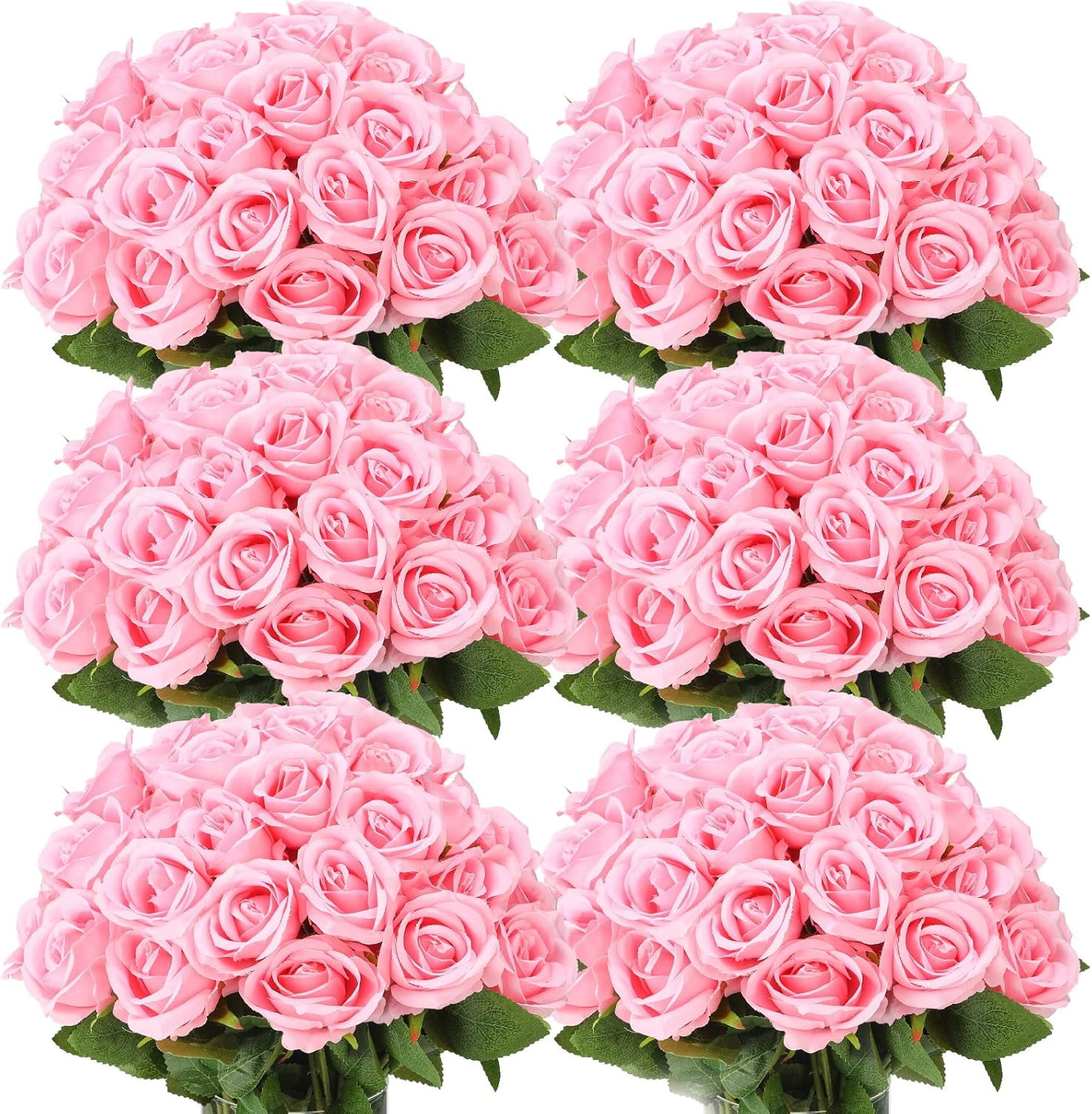50 Pcs Artificial Rose Flower Realistic Silk Roses with Stem Bouquet of Flowers Plastic Flowers Real Looking Fake Roses for Home Wedding Centerpieces Party Decorations (Black)