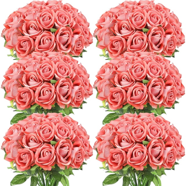 50 Pcs Artificial Rose Flower Realistic Silk Roses with Stem Bouquet of Flowers Plastic Flowers Real Looking Fake Roses for Home Wedding Centerpieces Party Decorations (Black)
