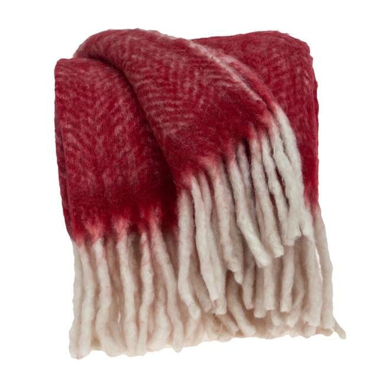 Parkland Collection  52 x 67 in. Nagar Transitional Red Woven Handloom Throw