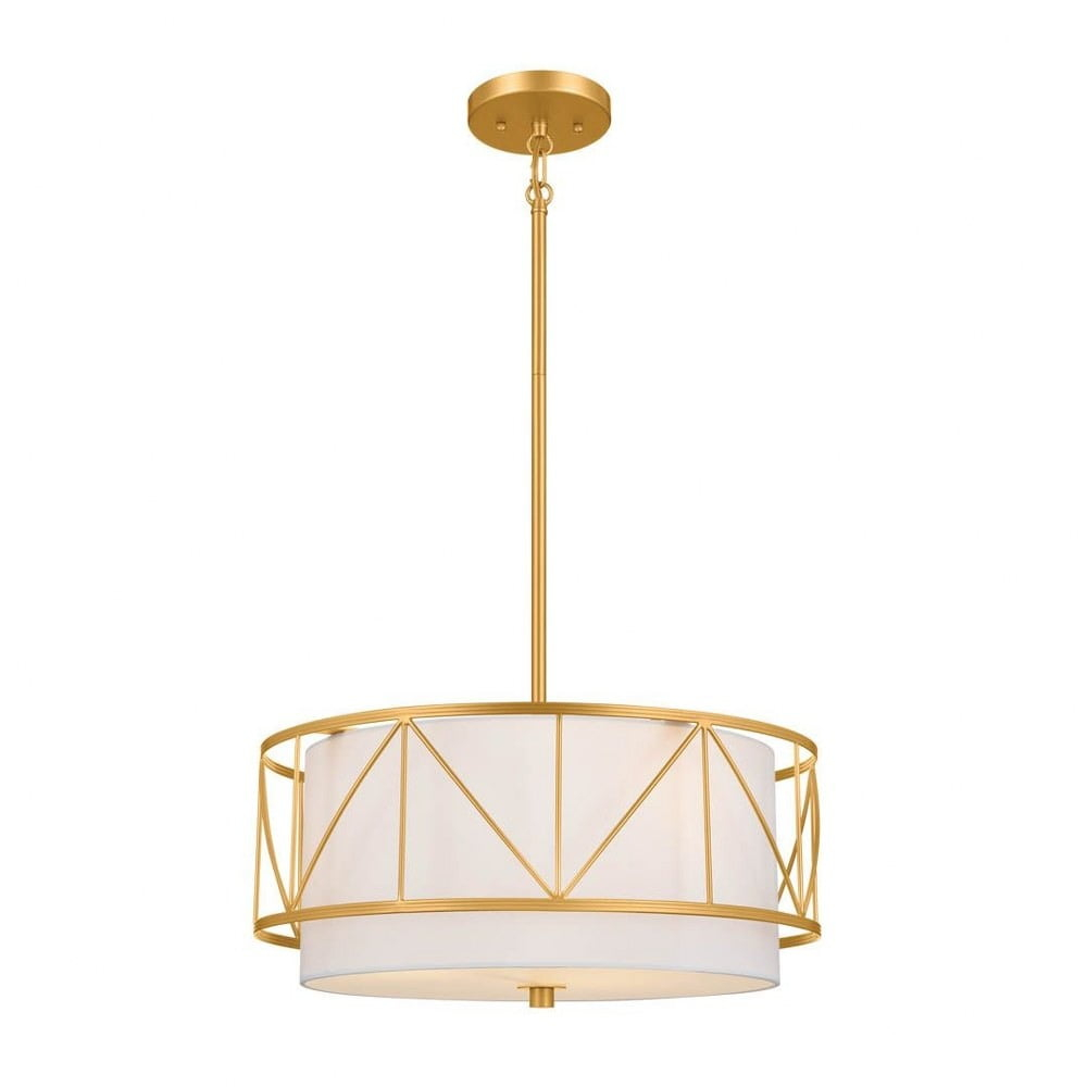 52075CLG-Kichler Lighting-Birkleigh - 3 Light Convertible Semi-Flush Mount In Art Deco Style-9.5 Inches Tall-Classic Gold Finish