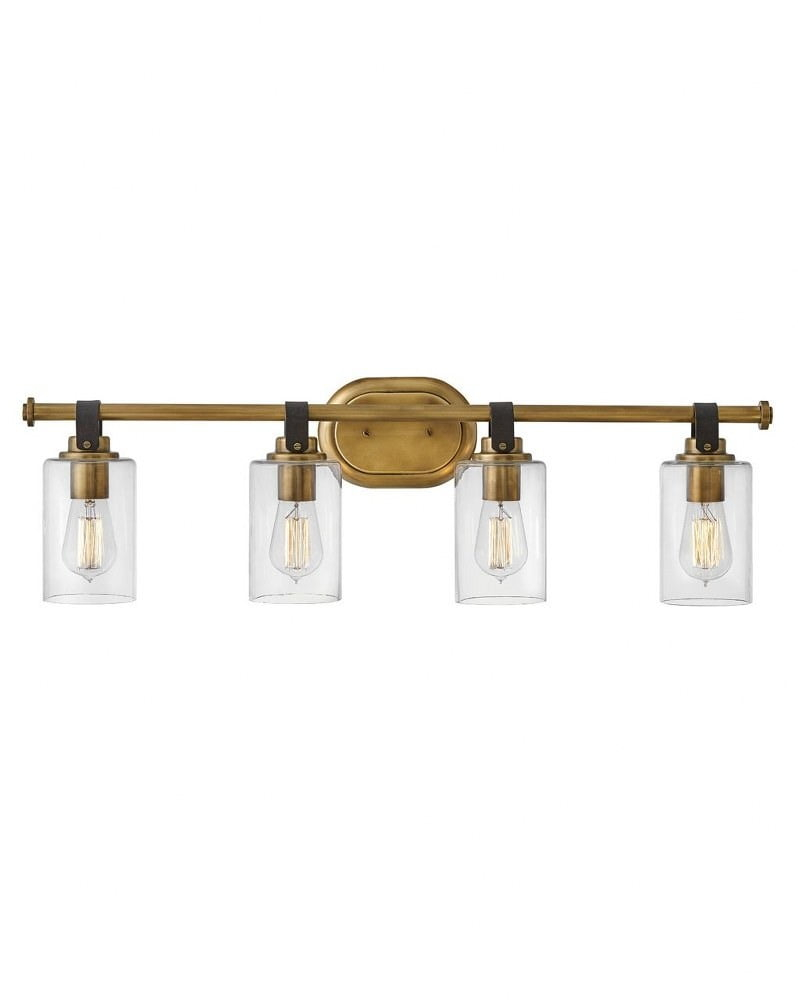 4 Light Bath Vanity In Traditional And Rustic Style 32 Inches Wide By 9.5 Inches High-Heritage Brass Finish Hinkley Lighting 52884Hb