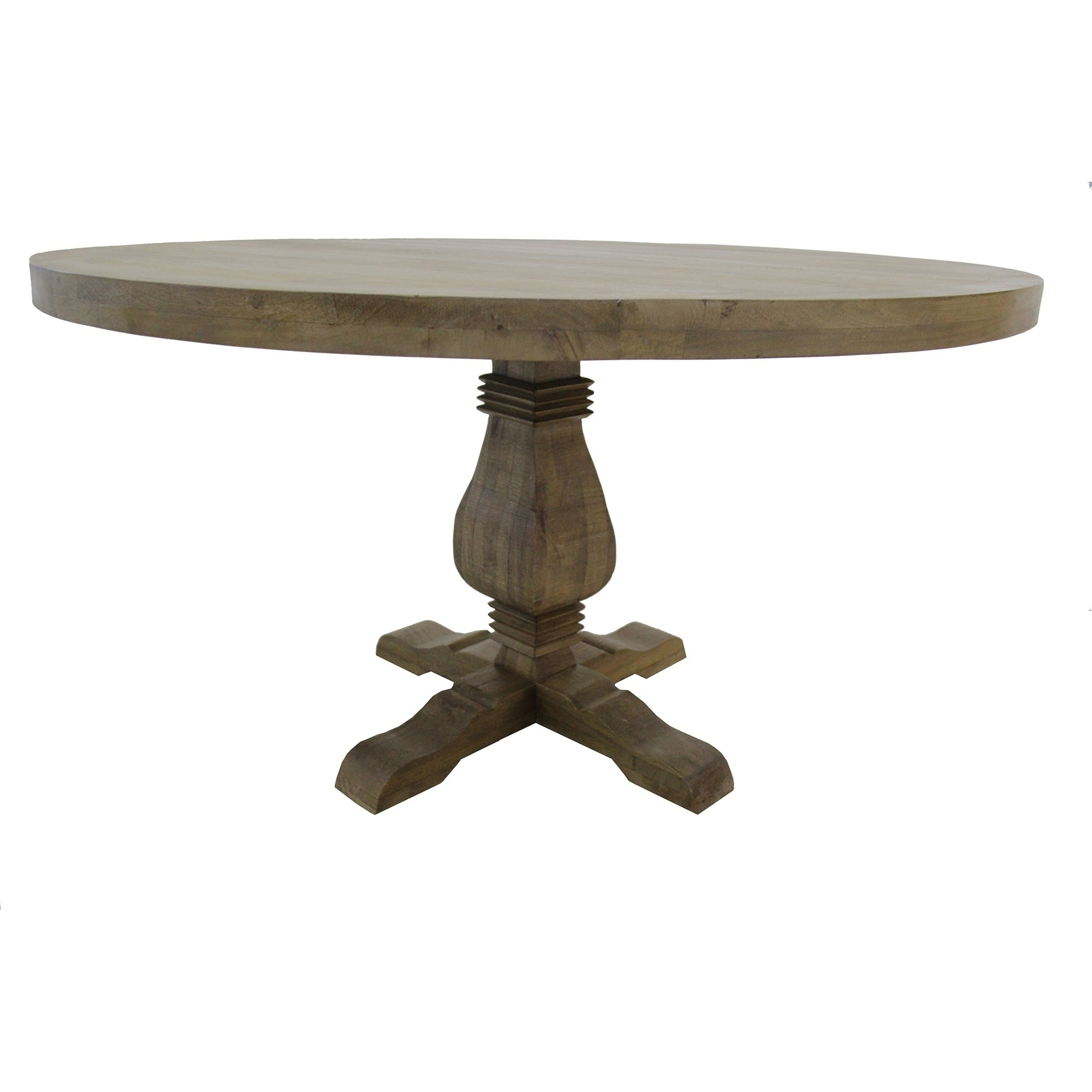 54 wide Round Dining Table in Natural wood finish