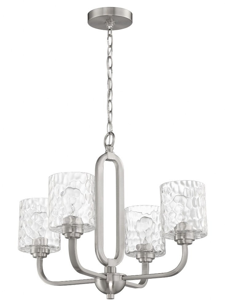 54224-BNK-Craftmade Lighting-Collins - 4 Light Chandelier-Brushed Polished Nickel Finish    -Traditional Installation