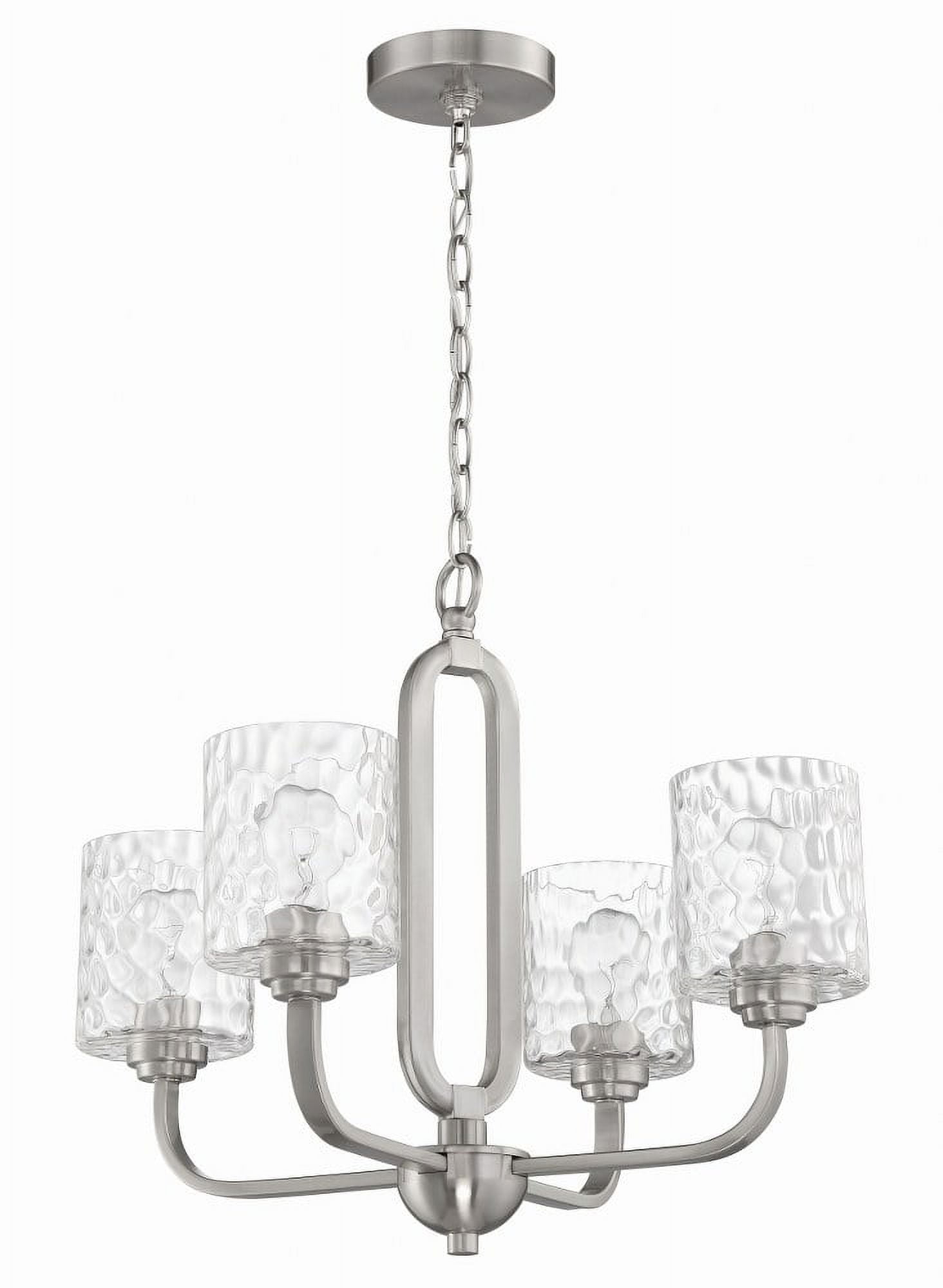 54224-BNK-Craftmade Lighting-Collins - 4 Light Chandelier-Brushed Polished Nickel Finish    -Traditional Installation
