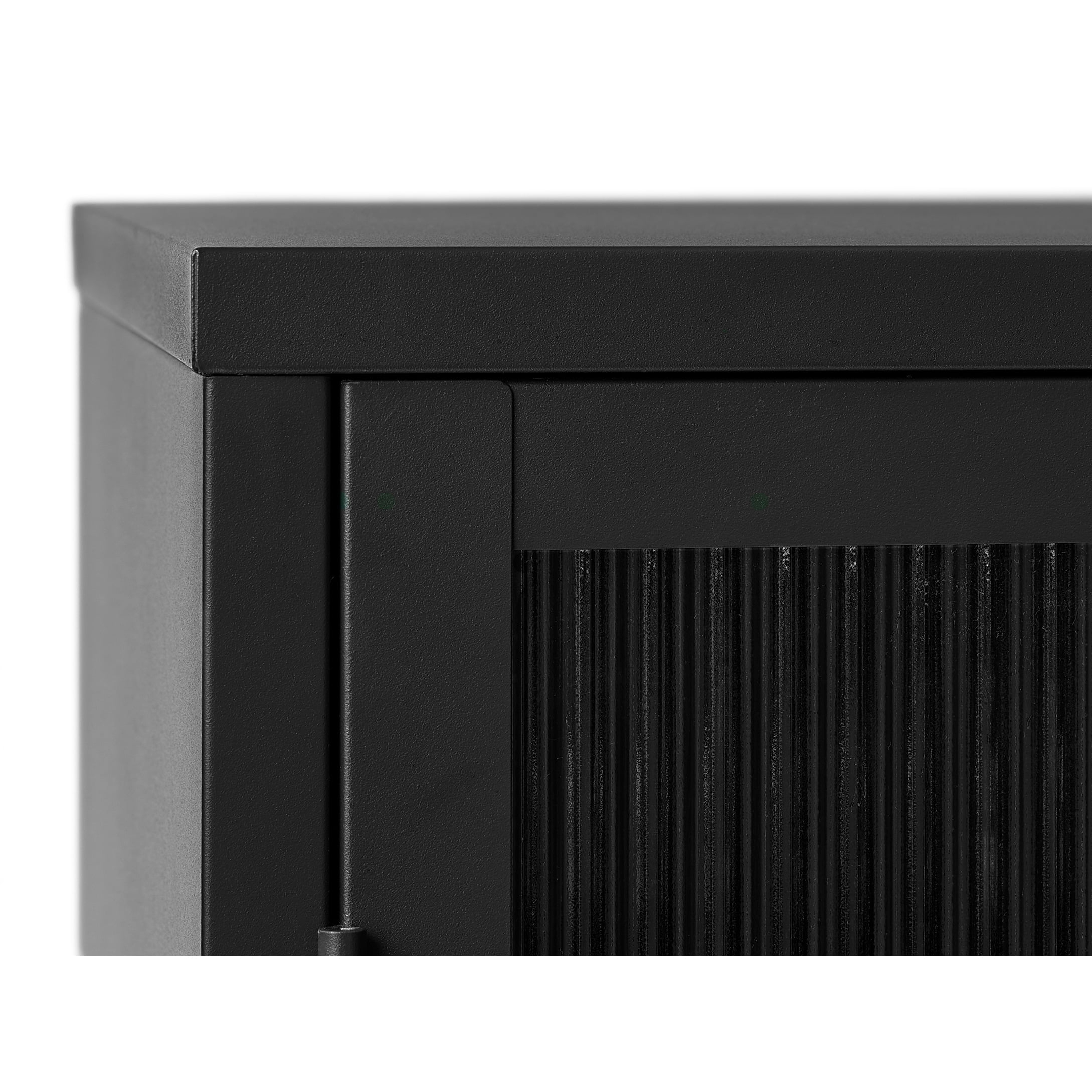 55" Contemporary Glass & Metal Display Cabinet in Black