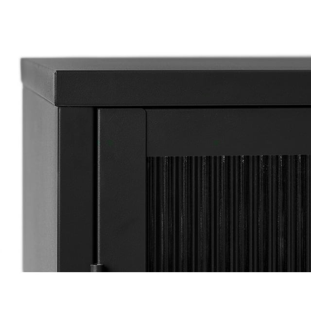 55" Contemporary Glass & Metal Display Cabinet in Black