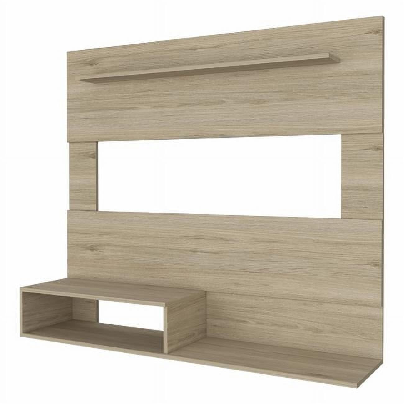 55 in. Manufactured Wood Open Shelving Entertainment Center, Light Pine