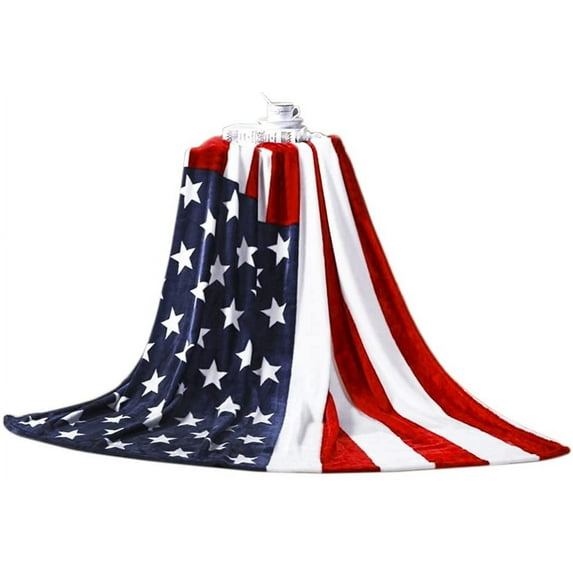 59"x79" American Flag Bed Sofa Blanket Couch Cover Luxury Super Soft Flannel Warm Plush Fleece Bed Throw Quilt Blanket Bedspread for Bed Couch Sofa Car Travel Bedding Blankets Machine Washable