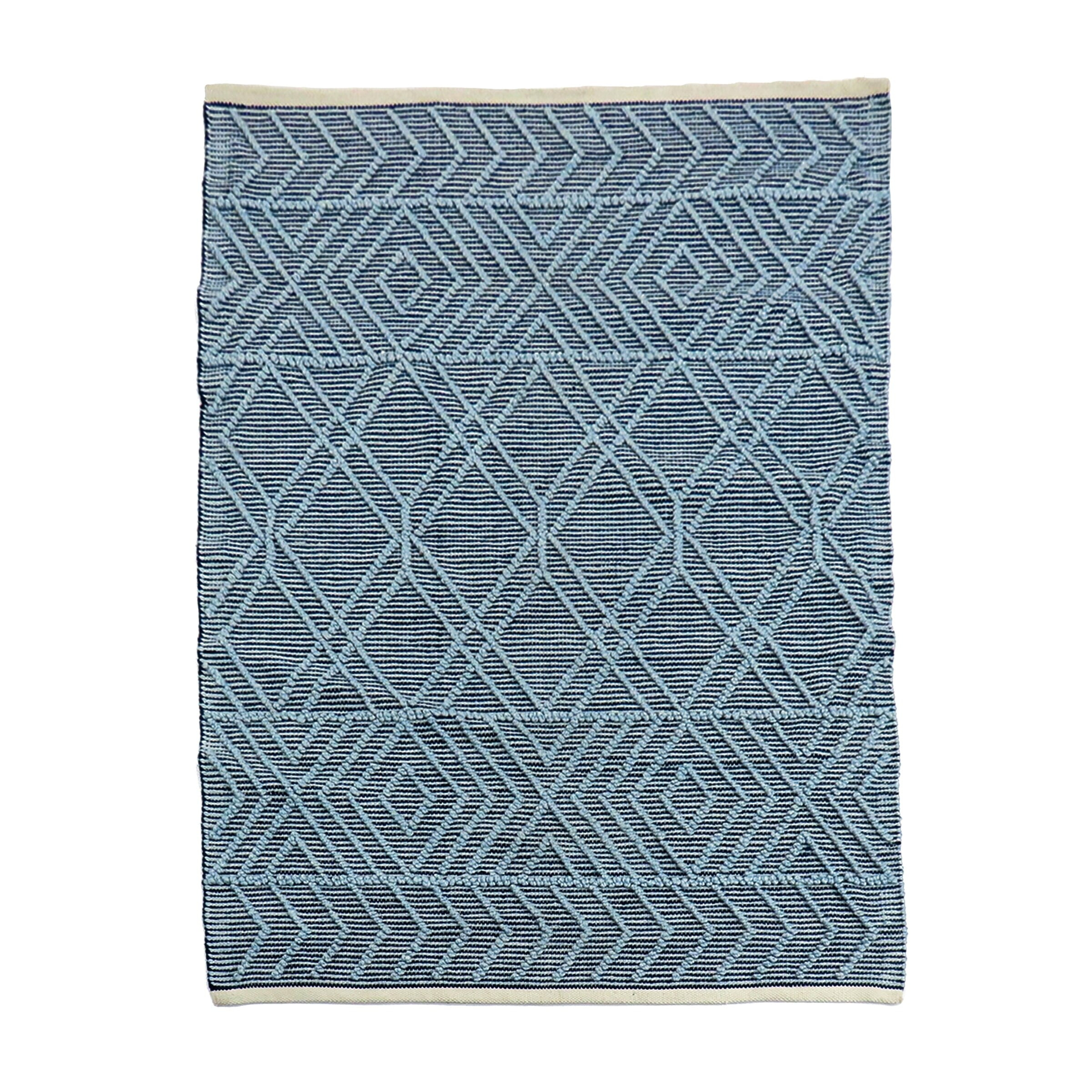 5x7 Geometric Hand Woven Indoor/Outdoor Rug Navy Blue - National Tree Company