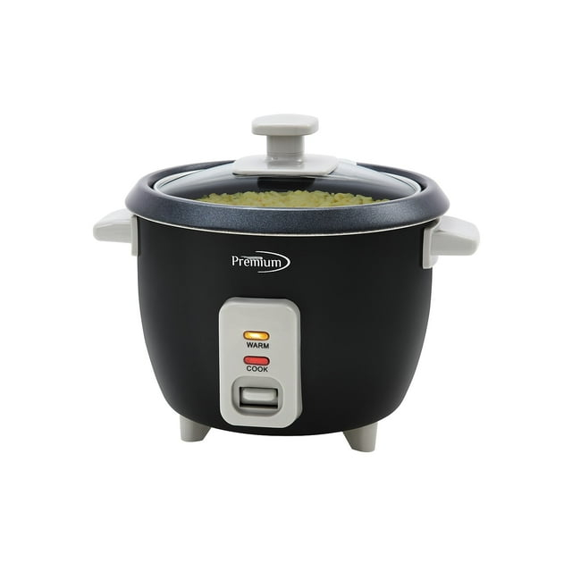 6-Cup Black Rice Cooker and Rice Steamer with Non-Stick Cooking Pot