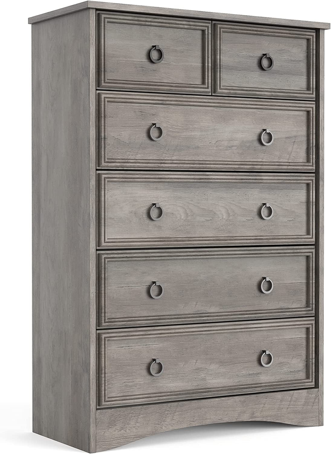 6 Drawer Dresser, Tall Wood Chest of Drawers Dressers for Bedroom, Living Room, Gray