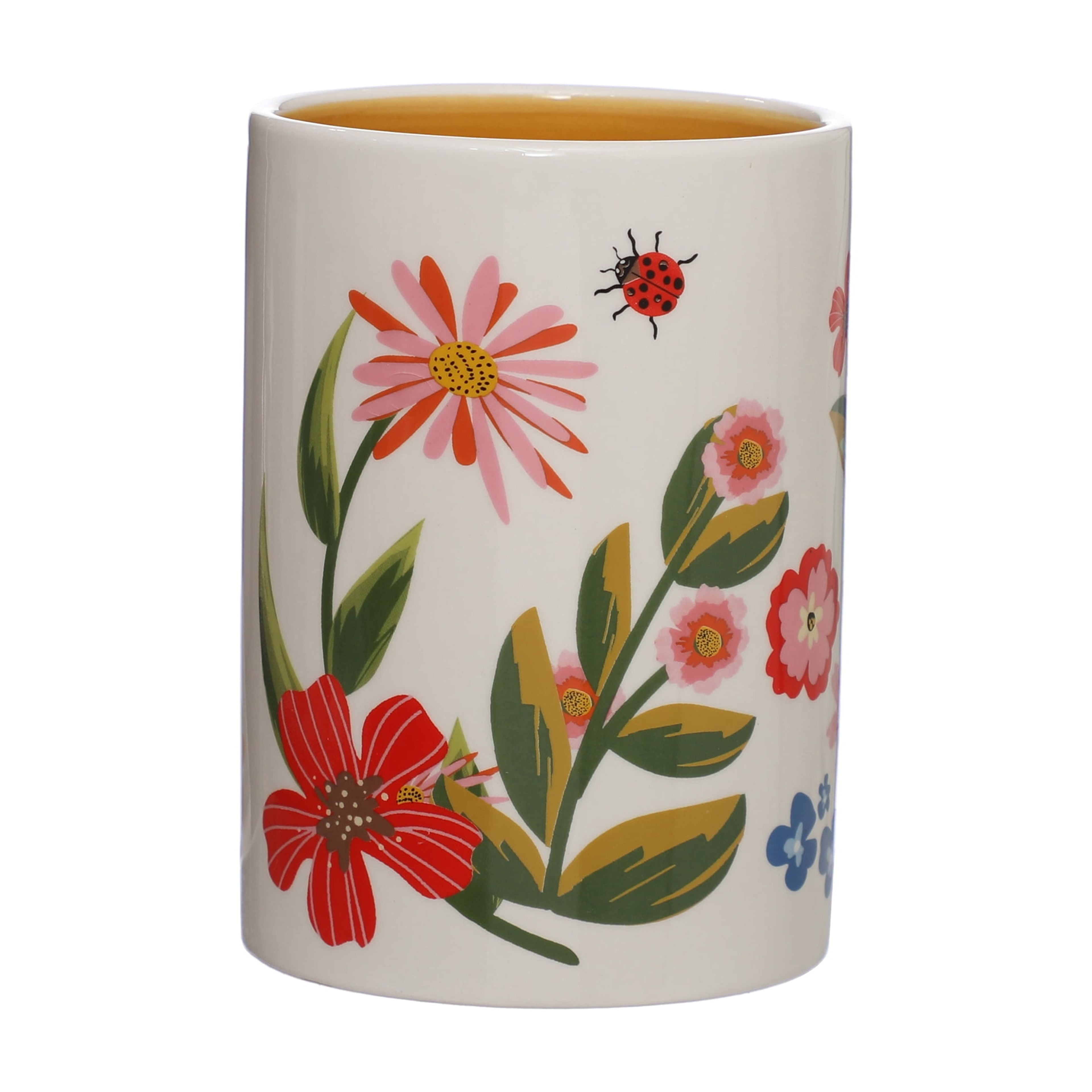 6" Floral Ceramic Utensil Holder by Ashland® - Spring Home Decor