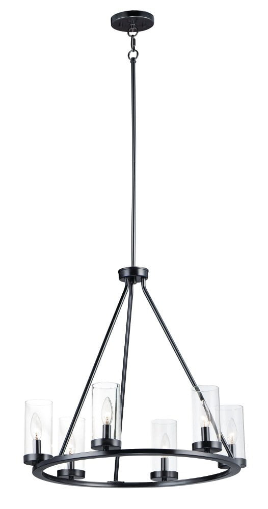 25255CLBK-Maxim Lighting-Sentinel - 6 Light Chandelier-22.75 Inches Tall and 24 Inches Wide-Black Finish    -Traditional Installation