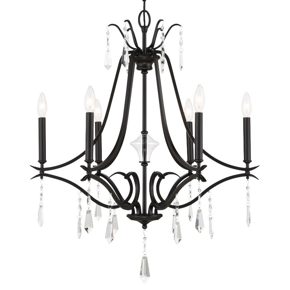 4446-66A-Minka Lavery-Laurel Estate - 6 Light Chandelier-31.75 Inches Tall and 26.75 Inches Wide-Coal Finish    -Traditional Installation