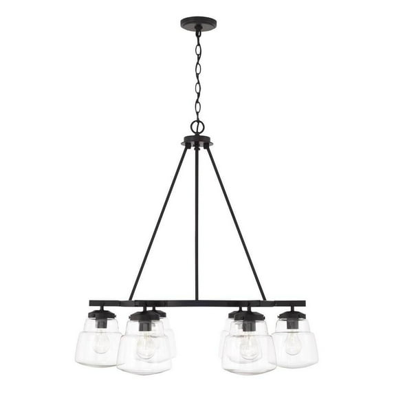 6 Light Chandelier-Matte Black Finish Capital Lighting 442761Mb-518