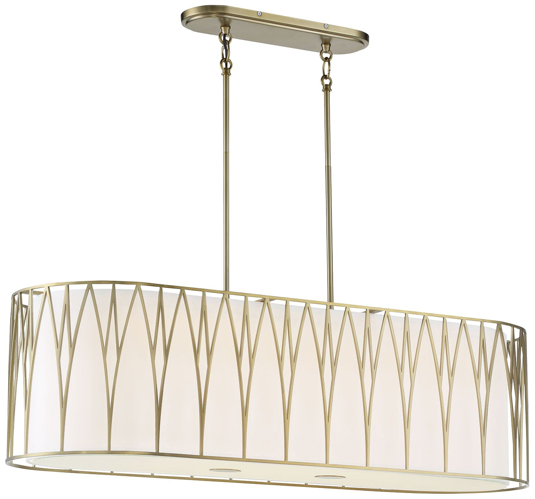 1087-695-L-Minka Lavery-Regal Terrace - 6 Light LED Linear Island Light - 24 inches tall by 41.88 inches wide-Soft Brass Finish