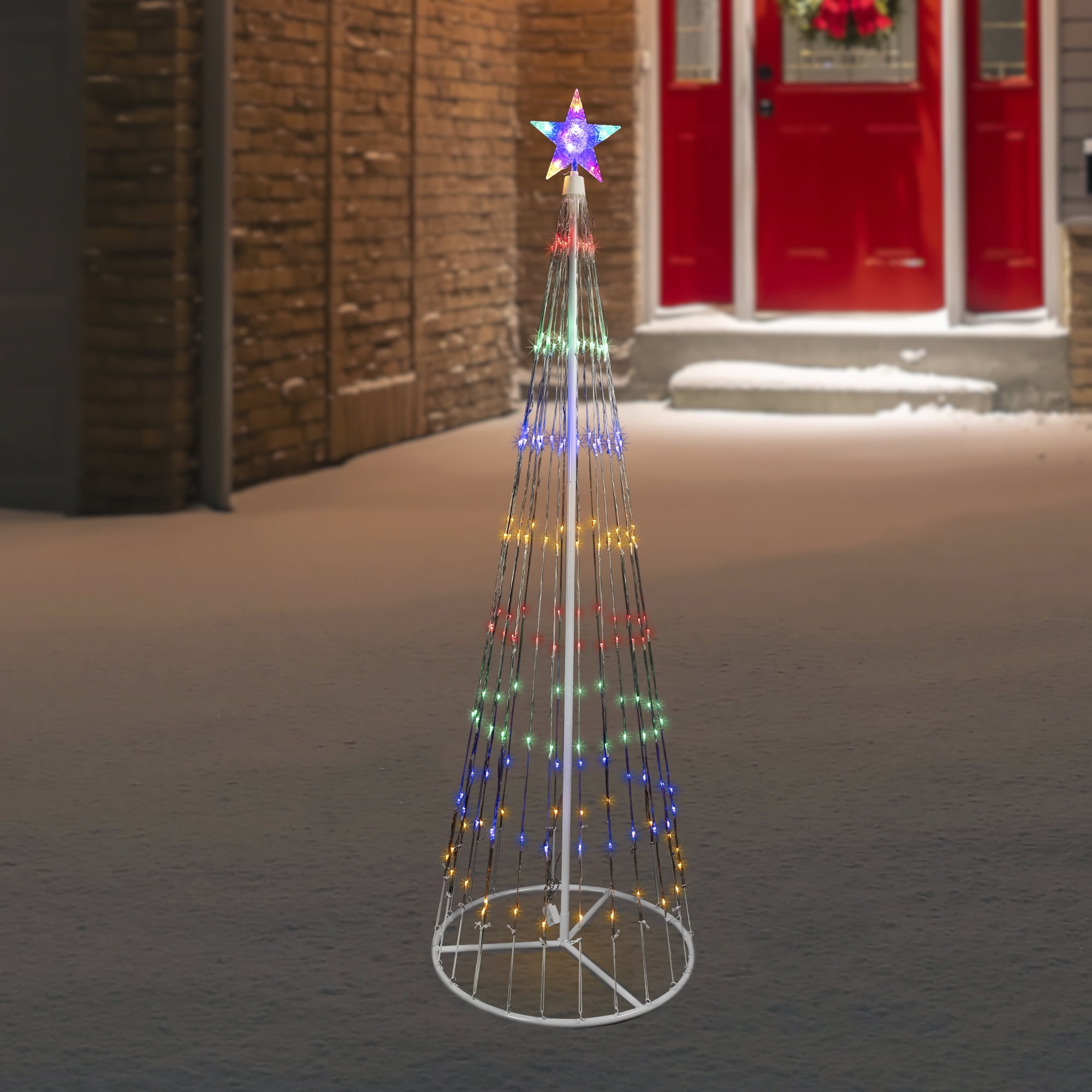 6' Multi-Color LED Lighted Show Cone Christmas Tree Outdoor Decoration