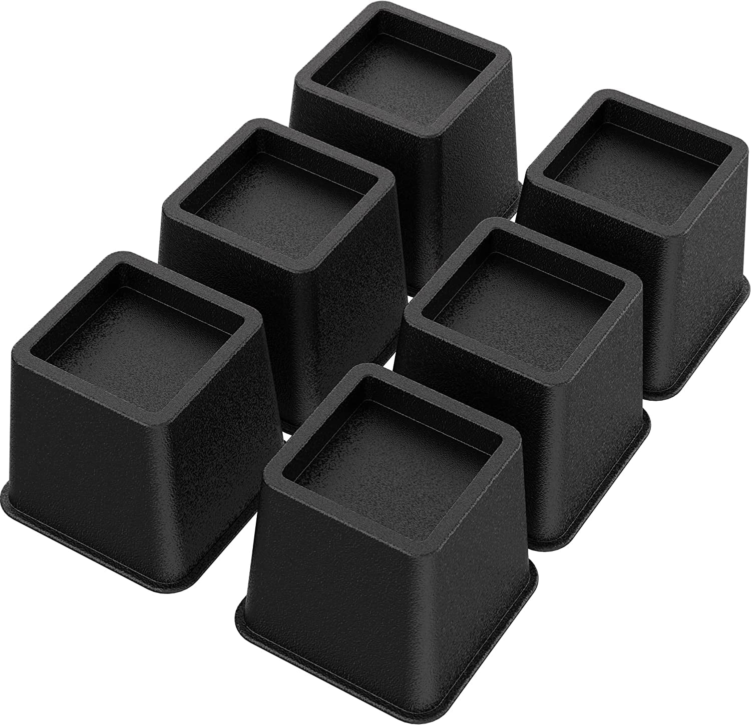 6 Pack Bed Furniture Risers, Stackable Bed Lifts in Heights of 3 inch, Heavy Duty Furniture Risers for Bed, Couch, Desk, Sofa, Chair, Table Legs Extenders
