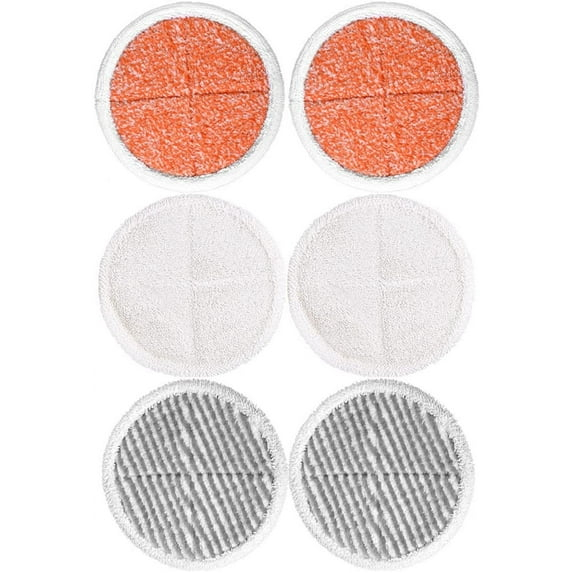 6 Pack 2124 2037 2039A 20399 20391 Steam Mop Pads Replacement Compatible with Bissell Spinwave Hard Mop Cleaner