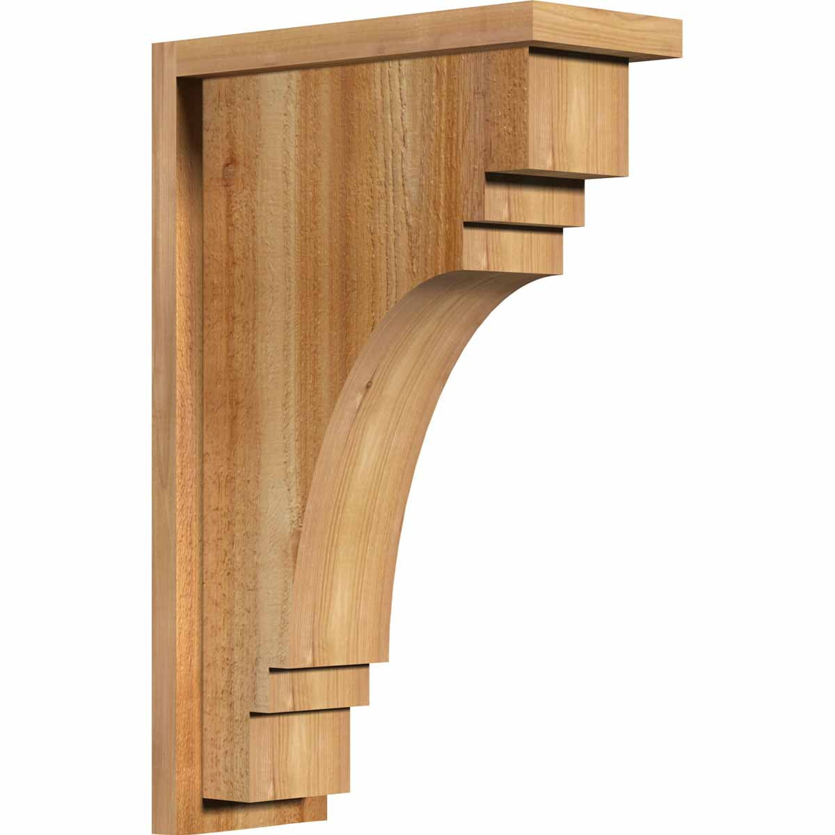 6"W x 14"D x 22"H Pescadero Rough Sawn Corbel w/Backplate, Western Red Cedar