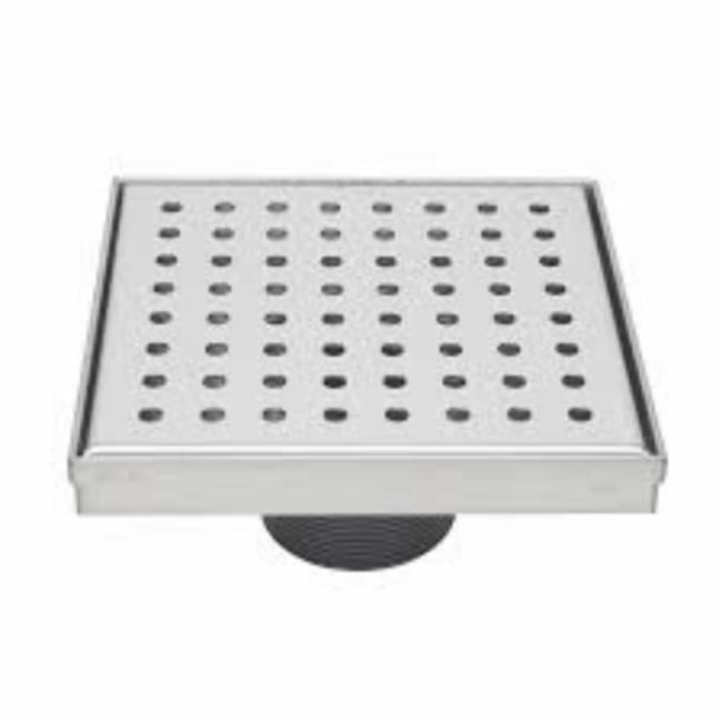 6" Square Chrome Modern Shower Drain