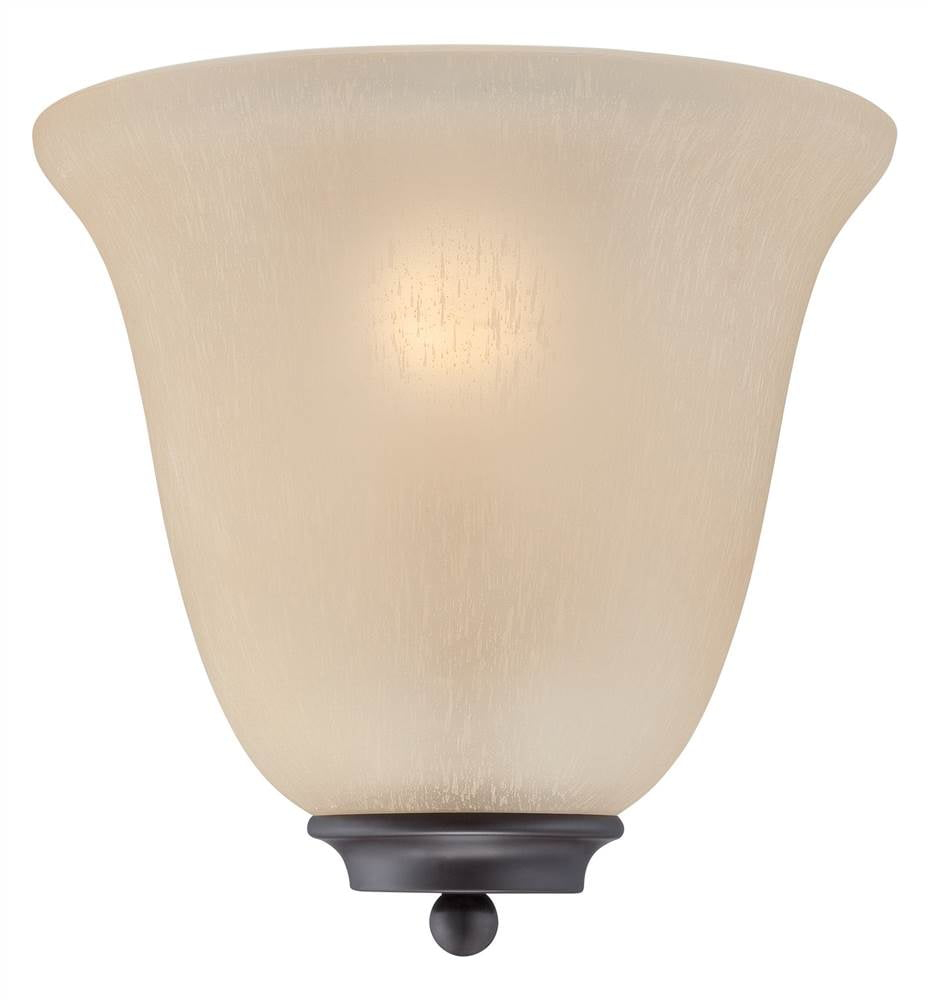 Nuvo 60-5383 - Empire - 1 Light Wall Sconce - Mahogany Bronze w/ Champagne Linen Glass - Mohogany Bronze