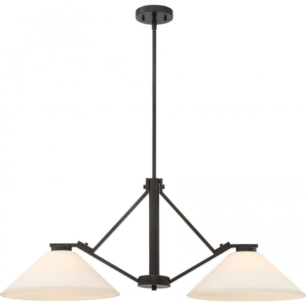 60/6348-Nuvo Lighting-Nome-Two Light Island-14.13 Inches Wide by 15 Inches High-Mahogany Bronze Finish