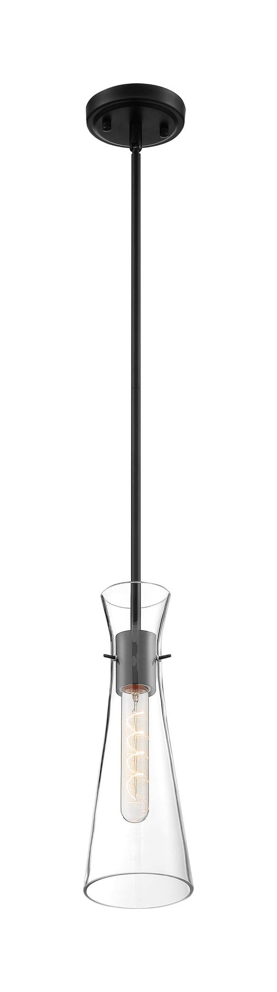 60/6878-Nuvo Lighting-Bahari-1 Light Mini Pendant in Traditional Style-4 Inches Wide by 14 Inches High-Black Finish