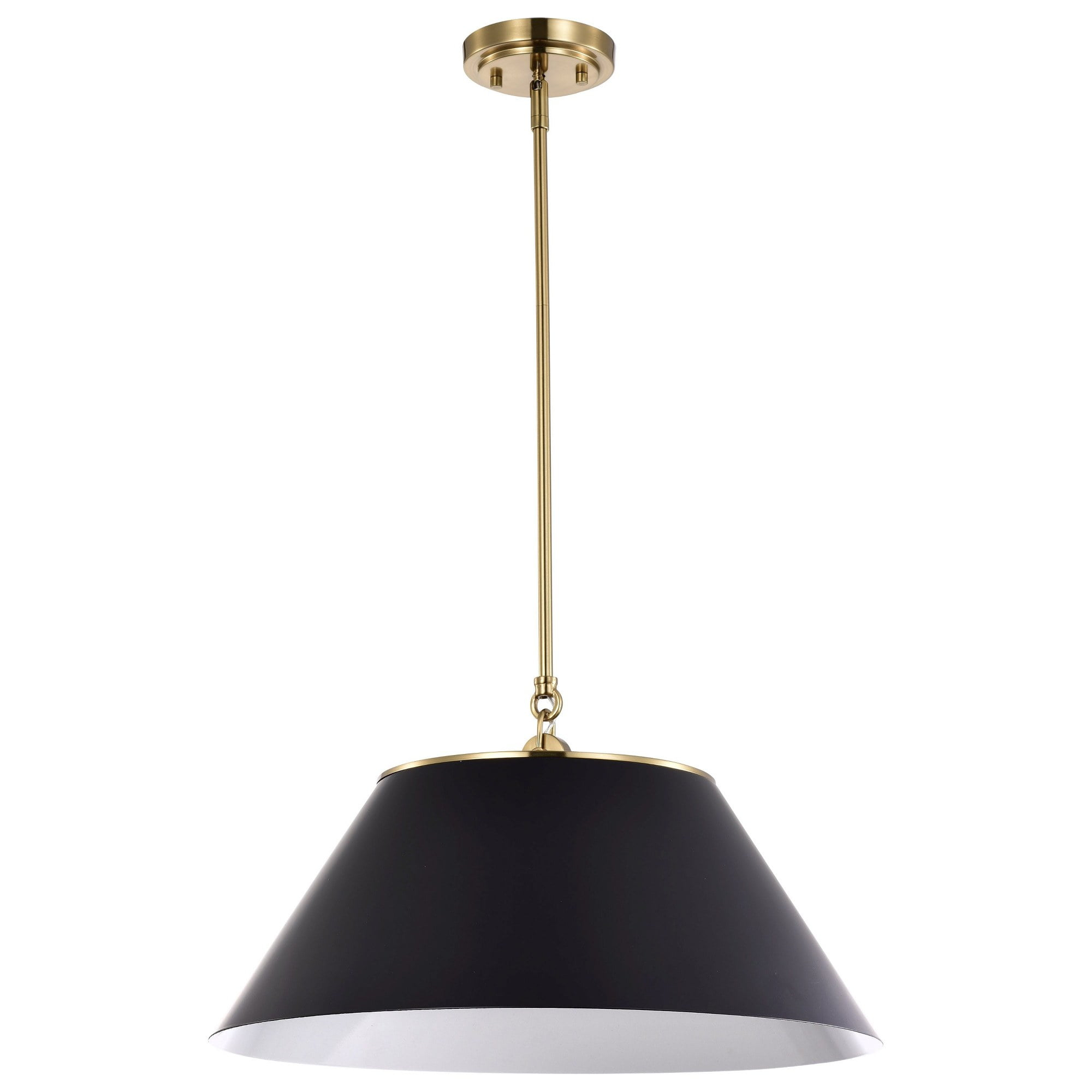 60/7414-Nuvo Lighting-Dover - 3 Light Large Pendant In Mid-Century Modern Style-13.75 Inches Tall and 20 Inches Wide-Black/Vintage Brass Finish