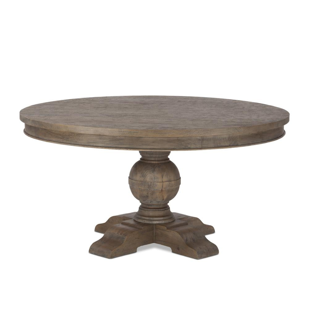 Alpine Furniture Kensington 60" Round Solid Pine Dining Table in Walnut