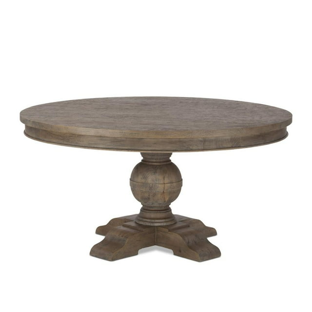 Alpine Furniture Kensington 60" Round Solid Pine Dining Table in Walnut