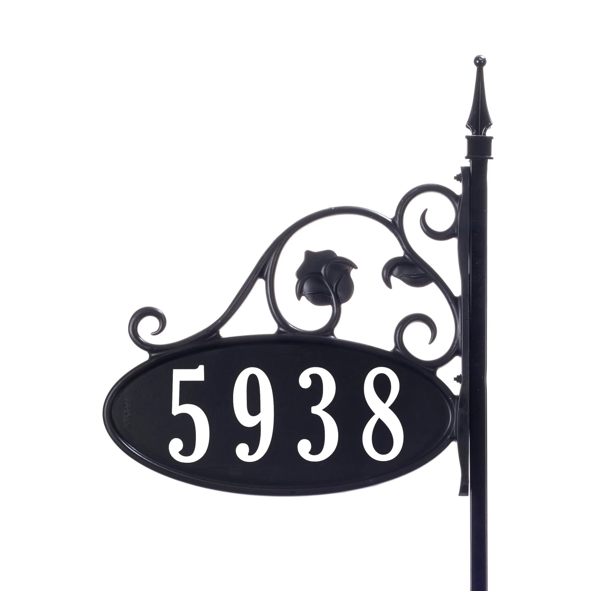 60" Park Place Reflective 911 Home Address Sign for Yard - Custom Made Address Plaque - Wrought Iron Look Exclusively By Address America