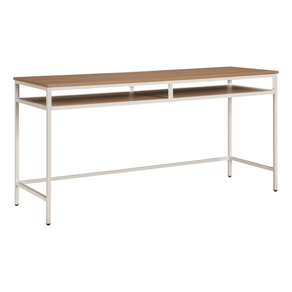 60" Writing Desk in Wood Taupe Frame and Brown Oak Top  Finish KD