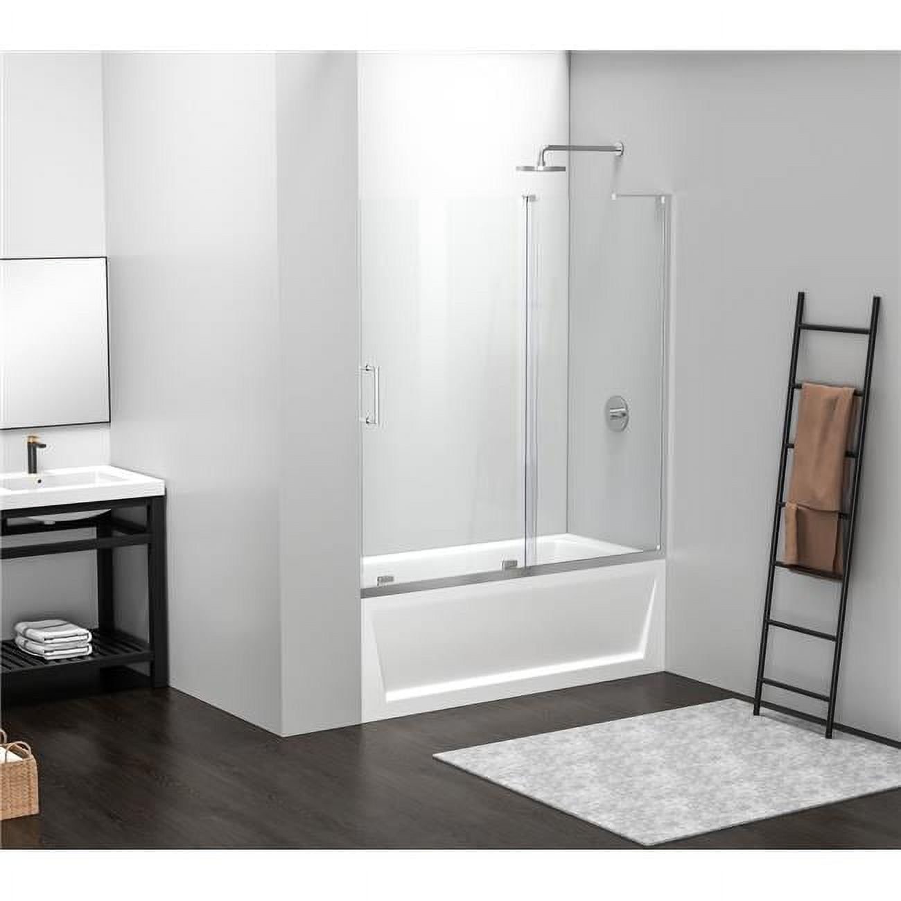 60 x 60 in. Gannon Frameless Tub Door, Polished Chrome