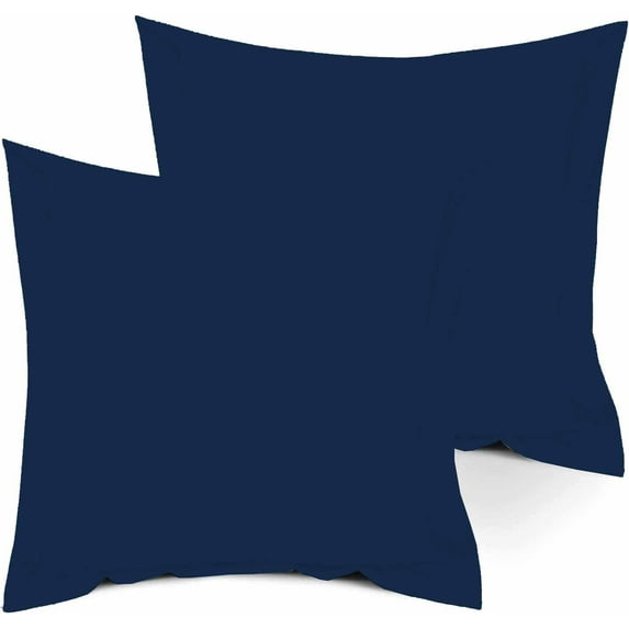 Vedanta Home Collection Square European Pillow Shams 28x28 Set of 2 Navy Blue Euro Shams 600 Thread Count 100% Natural Cotton Euro Pillow Shams Decorative