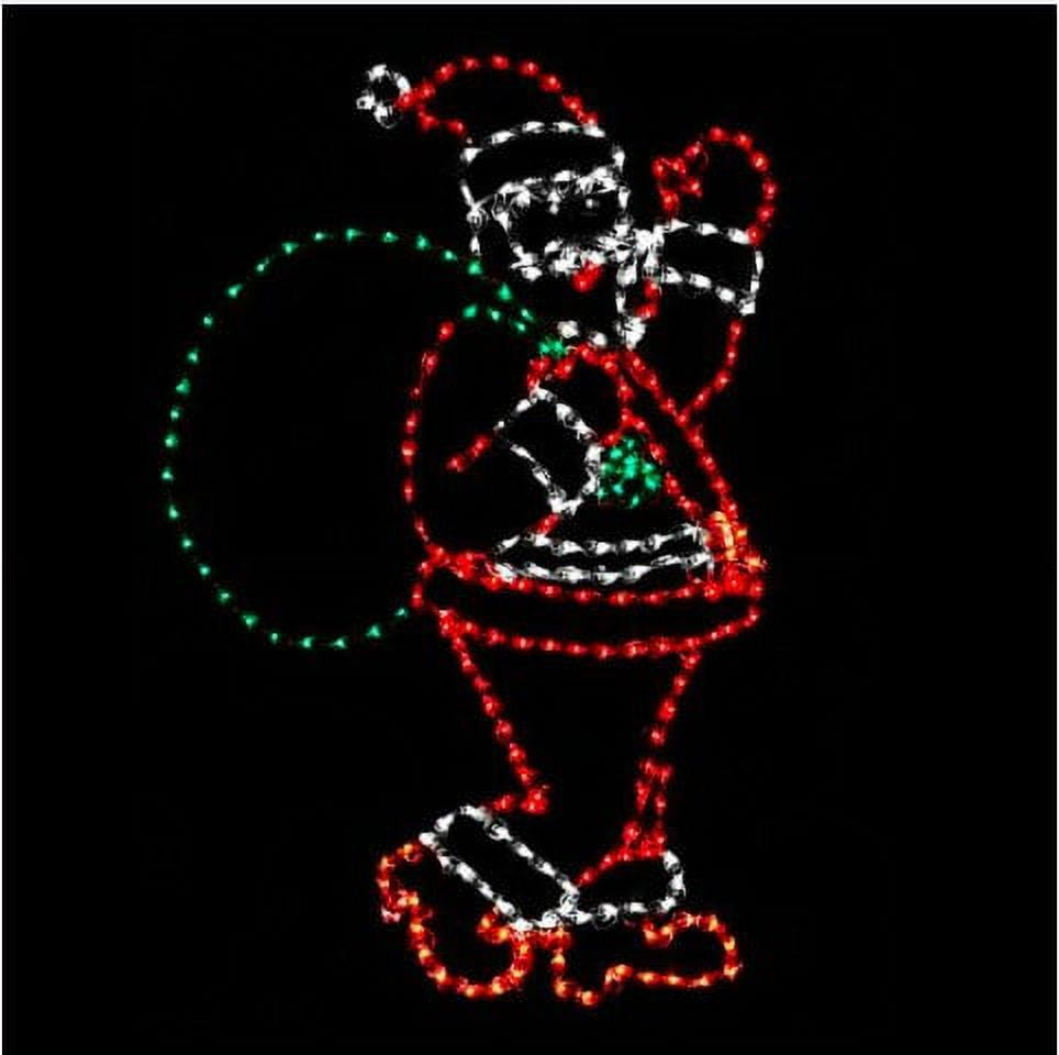 63 in. Holidynamics Christmas LED Lighted Santa with Bag 221-Light Count Christmas Decoration