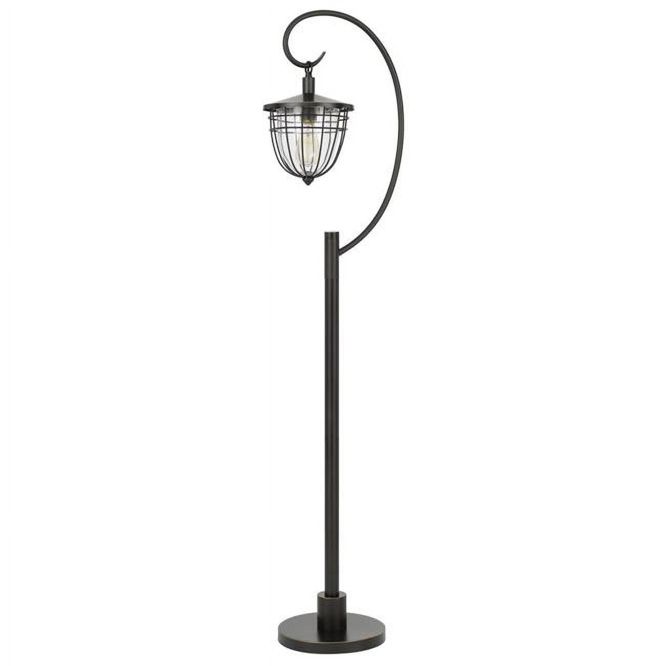Benjara BM272202 63 in. Downbridge Lantern Metal Floor Lamp, Bronze Black